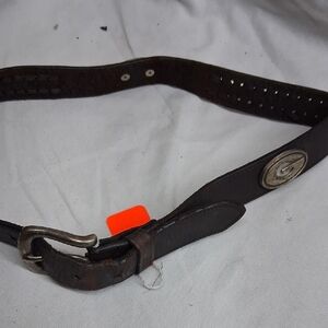 Kids Brown Leather Belt with Silver Buckle